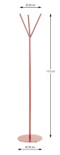 Garderobenständer >47499< in rot, Metall -...