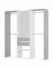Kleiderschrank >Tidy< in Artik-Weiß / Beton...