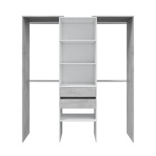 Kleiderschrank >Tidy< in Artik-Weiß / Beton Grau - 179x202x50 (BxHxT)