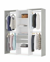 Kleiderschrank >Tidy< in Artik-Weiß / Beton Grau - 179x202x50 (BxHxT)