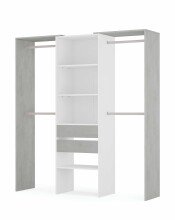 Kleiderschrank >Tidy< in Artik-Weiß / Beton...