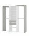 Kleiderschrank >Tidy< in Artik-Weiß / Beton Grau - 179x202x50 (BxHxT)