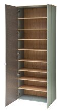 Schuhschrank >Bari< in Schilfgrün matt, MDF, Spannplatte - 78x202x38cm (BxHxT)