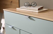 Schuhschrank >Bari< in Schilfgrün matt, MDF, Spannplatte - 78x103x38cm (BxHxT)