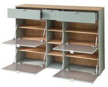 Schuhschrank >Bari< in Schilfgrün matt, MDF, Spannplatte - 148x103x38cm (BxHxT)