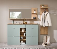 Garderobenpaneel >Bari< in Artisan Eiche Dekor, Spannplatte - 40x158x30cm (BxHxT)