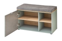 Schuhbank >Bari< in Schilfgrün matt, MDF, Spannplatte - 78x50x38cm (BxHxT)