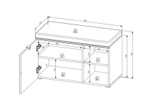 Schuhbank >Bari< in Schilfgrün matt, MDF, Spannplatte - 78x50x38cm (BxHxT)