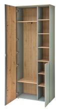 Garderoben-Set >Bari< in Schilfgrün matt, MDF, Spannplatte - 206x202x38 (BxHxT)