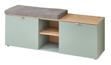 Garderoben-Set >Bari< in Schilfgrün matt, MDF, Spannplatte - 206x202x38 (BxHxT)