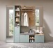 Garderoben-Set >Bari< in Schilfgrün matt, MDF, Spannplatte - 206x202x38 (BxHxT)