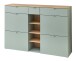 Garderoben-Set >Bari< in Schilfgrün matt, MDF, Spannplatte - 208x202x38 (BxHxT)