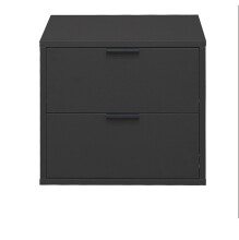 Nachtkommode >Bonnie< in anthrazit matt lack - 51x47x45cm (BxHxT)