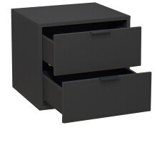 Nachtkommode >Bonnie< in anthrazit matt lack - 51x47x45cm (BxHxT)