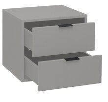Nachtkommode >Bonnie< in kreidegrau matt lack - 51x47x45cm (BxHxT)