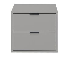 Nachtkommode >Bonnie< in kreidegrau matt lack - 51x47x45cm (BxHxT)