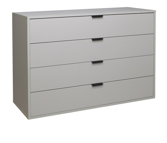 Kommode >Bonnie< in kreidegrau matt lack - 119x87x45cm (BxHxT)