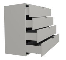 Kommode >Bonnie< in kreidegrau matt lack - 119x87x45cm (BxHxT)