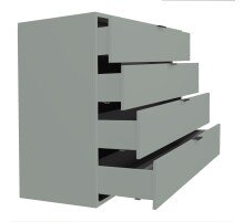 Kommode >Bonnie< in pine green matt lack - 119x87x45cm (BxHxT)