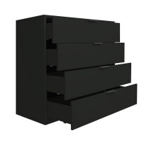 Kommode >Bonnie< in anthrazit matt lack - 81x87x45cm (BxHxT)