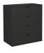 Kommode >Bonnie< in anthrazit matt lack - 81x87x45cm (BxHxT)
