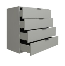 Kommode >Bonnie< in kreidegrau matt lack - 81x87x45cm (BxHxT)