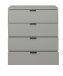 Kommode >Bonnie< in kreidegrau matt lack - 81x87x45cm (BxHxT)
