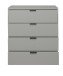 Kommode >Bonnie< in kreidegrau matt lack - 81x87x45cm (BxHxT)