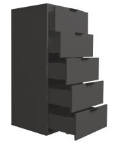 Kommode >Bonnie< in anthrazit matt lack - 51x108x45cm (BxHxT)