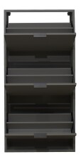 Schuhkipper >Bonnie< in anthrazit matt lack - 61x126x25cm (BxHxT)