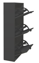 Schuhkipper >Bonnie< in anthrazit matt lack - 61x126x25cm (BxHxT)