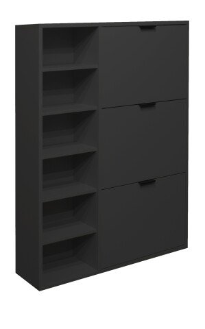 Schuhschrank >Bonnie< in anthrazit matt lack - 95x126x25cm (BxHxT)
