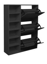 Schuhschrank >Bonnie< in anthrazit matt lack - 95x126x25cm (BxHxT)