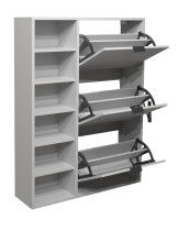 Schuhschrank >Bonnie< in kreidegrau matt lack - 95x126x25cm (BxHxT)