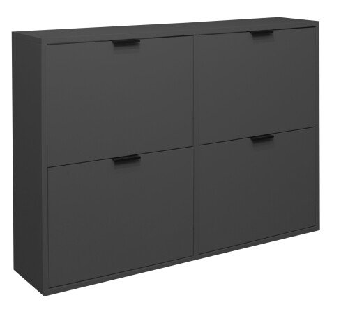 Schuhkipper >Bonnie< in anthrazit matt lack - 120x86x25cm (BxHxT)