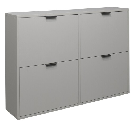Schuhkipper >Bonnie< in kreidegrau matt lack - 120x86x25cm (BxHxT)