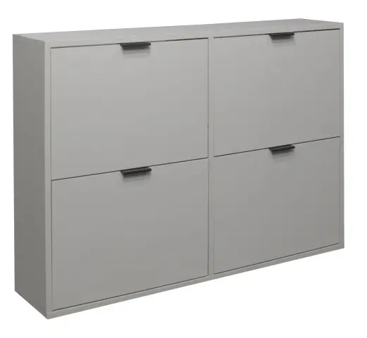 Schuhkipper >Bonnie< in kreidegrau matt lack - 120x86x25cm (BxHxT)