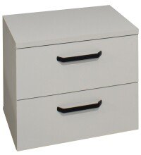 Nachtkommode >Klipp< in kreidegrau matt lack - 50x50x35cm (BxHxT)