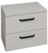 Nachtkommode >Klipp< in kreidegrau matt lack - 50x50x35cm (BxHxT)