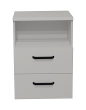 Nachtkommode >Klipp< in kreidegrau matt lack - 50x73x35cm (BxHxT)