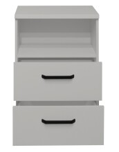 Nachtkommode >Klipp< in kreidegrau matt lack - 50x73x35cm (BxHxT)