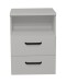 Nachtkommode >Klipp< in kreidegrau matt lack - 50x73x35cm (BxHxT)