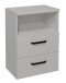 Nachtkommode >Klipp< in kreidegrau matt lack - 50x73x35cm (BxHxT)