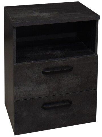 Nachtkommode >Klipp< in schwarzstahl - 50x73x35cm (BxHxT)