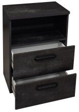 Nachtkommode >Klipp< in schwarzstahl - 50x73x35cm (BxHxT)