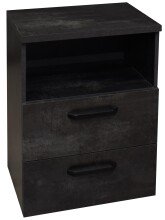 Nachtkommode >Klipp< in schwarzstahl - 50x73x35cm...