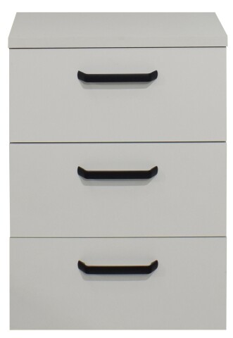 Nachtkommode >Klipp< in kreidegrau matt lack - 50x73x35cm (BxHxT)