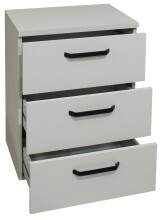 Nachtkommode >Klipp< in kreidegrau matt lack - 50x73x35cm (BxHxT)