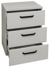 Nachtkommode >Klipp< in kreidegrau matt lack - 50x73x35cm (BxHxT)