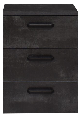 Nachtkommode >Klipp< in schwarzstahl - 50x73x35cm (BxHxT)